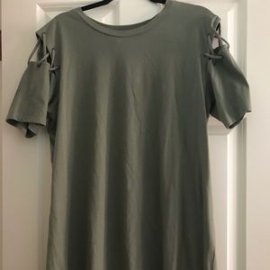 Army Green T-shirt Dress